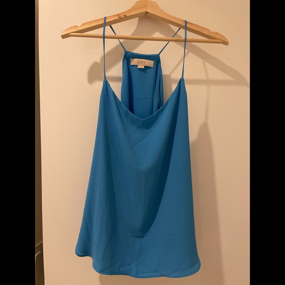 Blue silky tank top - size M